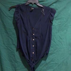 Dark blue tunic shirt.